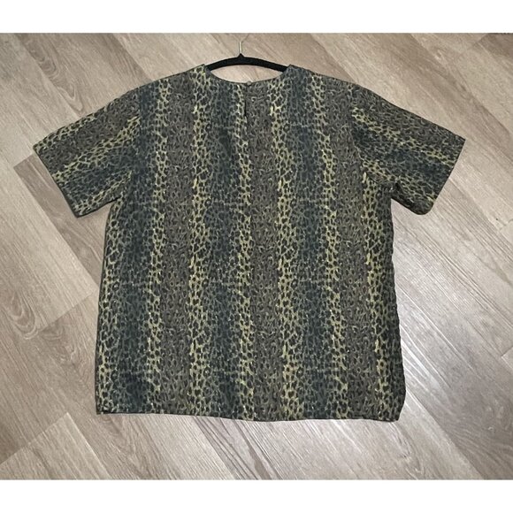 VTG S.L.B. Womens Leopard Print Silk Top - Sz Medium *‎ Classy - Chic - Office - Picture 5 of 7